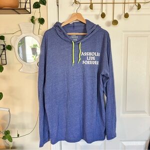 Blue Graphic Hoodie with Neon Accents